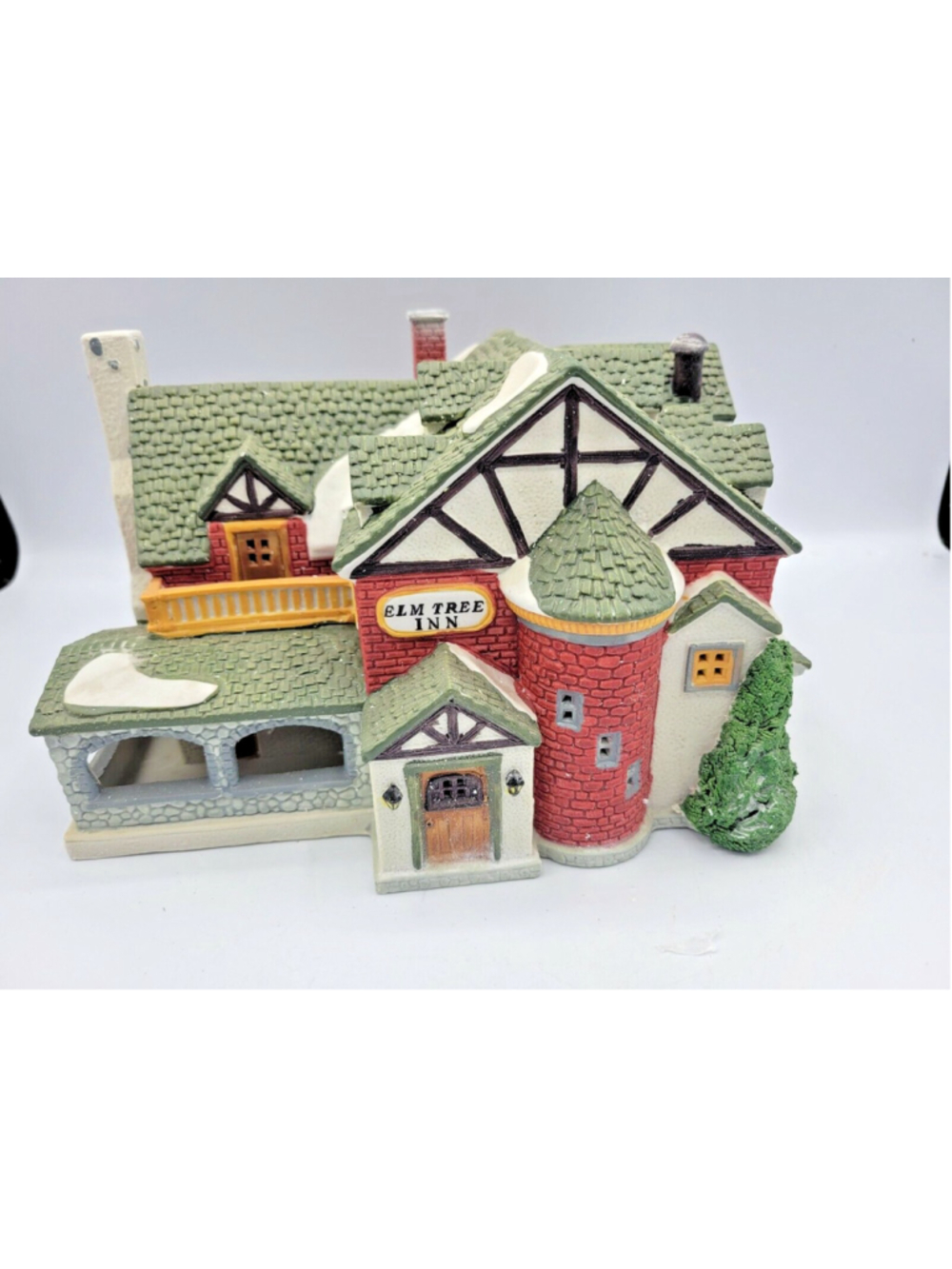 Lemax Elm Tree Inn Christmas Village Porcelain House Building Holiday Decor Vtg